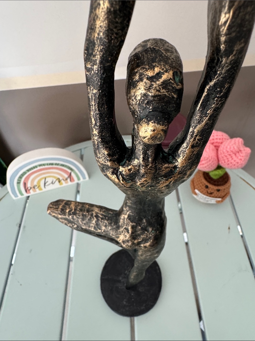 Abstract yoga Sculpture - Bronze Finish Home Art - Picture 7 of 9